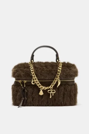 FAUX FUR RIGID BAG, New Fashionable Handbag Purse For Women, Shoulder Bags Luxury Designer Small Tote bag for Ladies Elegant