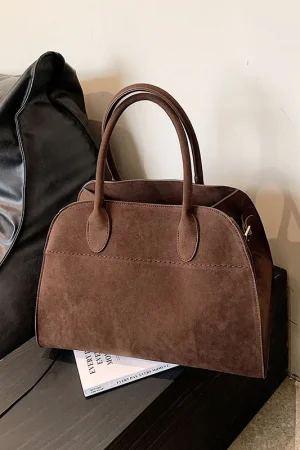 Ladies' Top-handle Bag High-end Feel Niche Design Large Capacity Vintage Commute Handbag For Autumn/winter Season